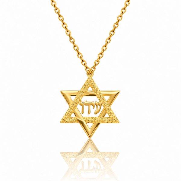 שרשרת מגן דוד עם שם בעיצוב אישי - שרשרת שם ישראל - תכשיטים בעיצוב אישי