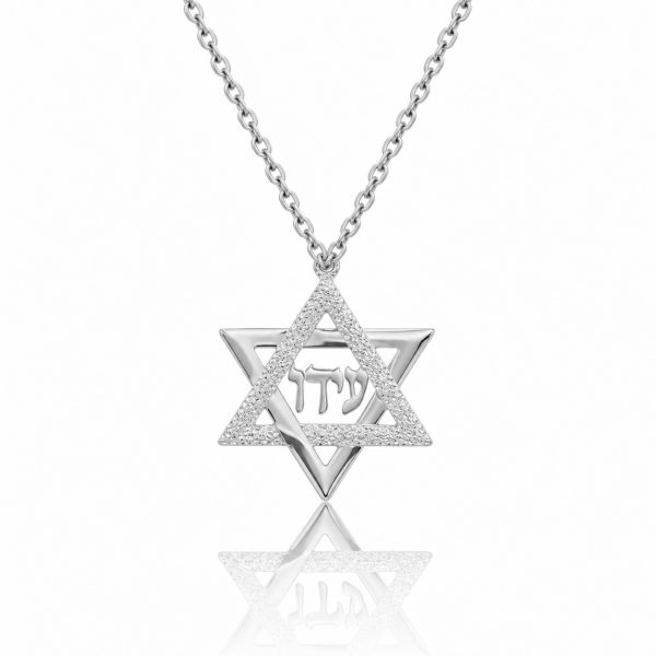 שרשרת מגן דוד עם שם מכסף 925 בעיצוב אישי - שרשרת שם ישראל - תכשיטים בעיצוב אישי