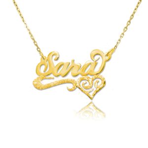 שרשרת זהב עם שם באנגלית - בעיצוב אישי - שרשרת שם ישראל