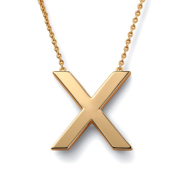 שרשרת עם אות X באנגלית בעיצוב אישי - שרשרת שם ישראל