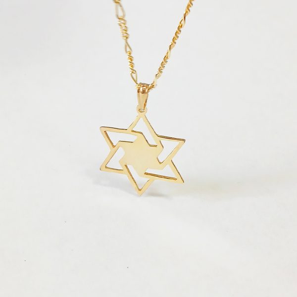מגן דוד מושלם עם שרשרת פיגארו שרשרת שם ישראל
