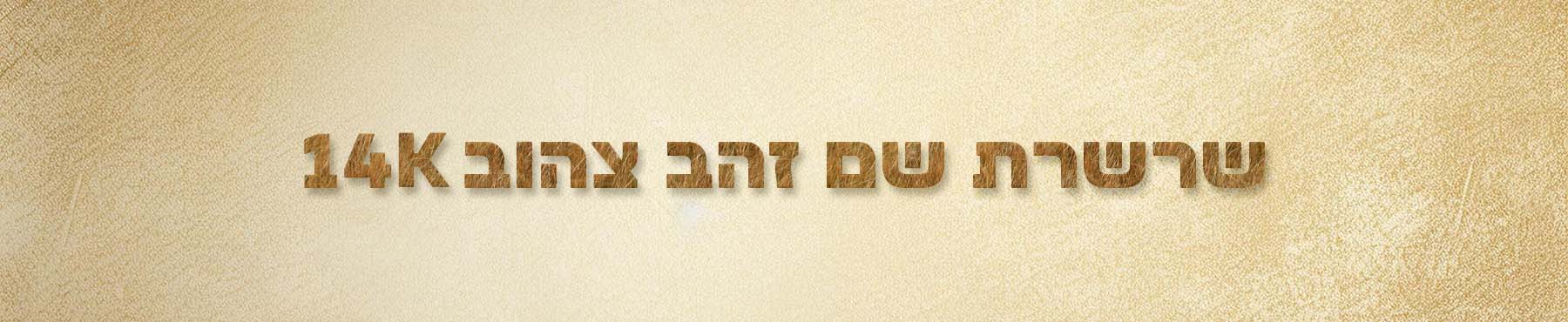 שרשרת שם זהב צהוב 14K