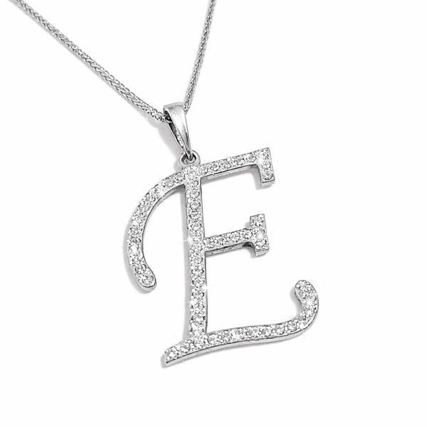 שרשרת אות זהב משובצת אבני חן בעיצוב אישי ישראל