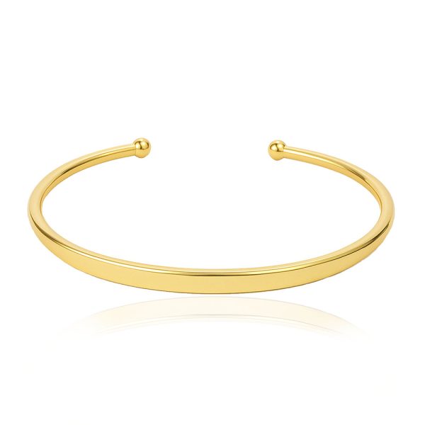 צמיד קשיח עם שם בעיצוב אישי כסף ציפוי זהב