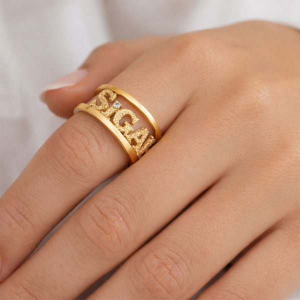 טבעת שם סיגל ואבן מוסונייט - שרשרת שם ישראל