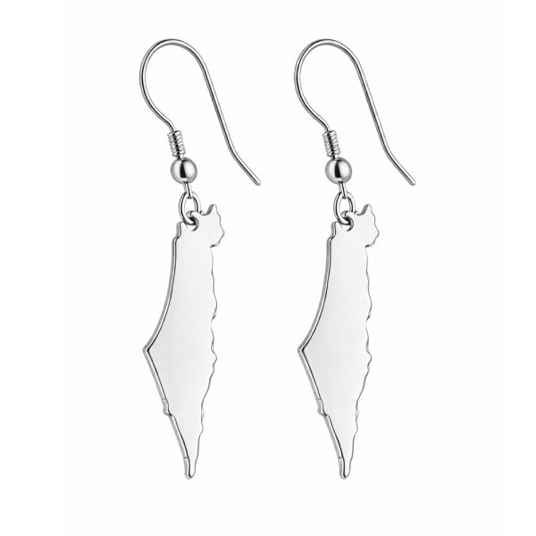 זוג עגילים מפת ארץ ישראל