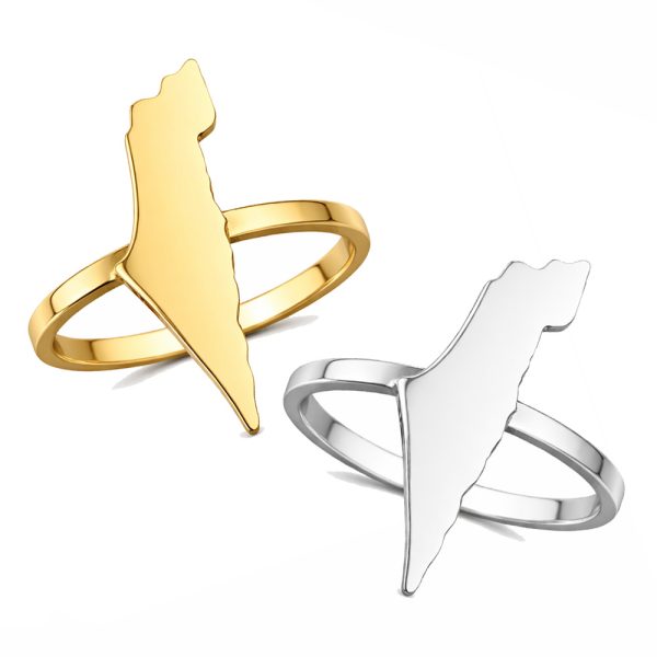 טבעת זהב 14 קראט מפת ארץ ישראל