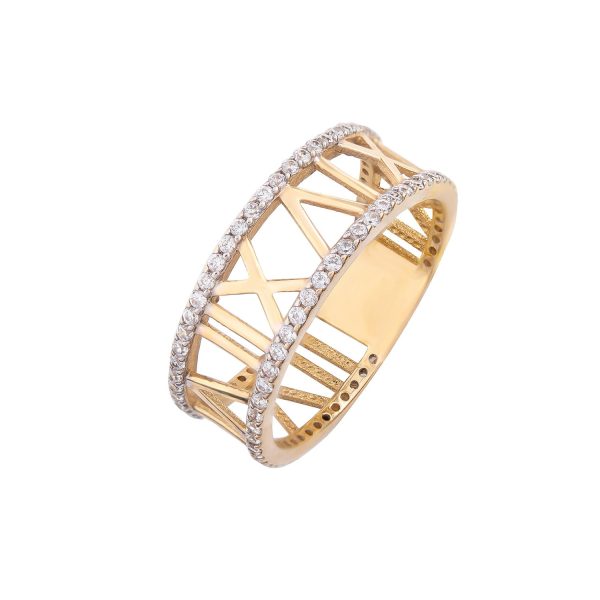 טבעת ספרות רומיות זהב 14 קראט