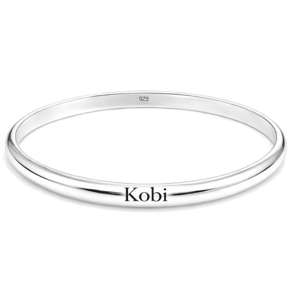 צמיד קשיח מכסף בעיצוב אישי לגבר