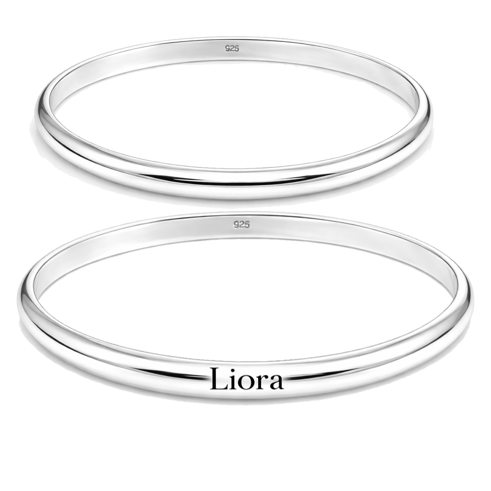 צמיד קשיח מכסף בעיצוב אישי