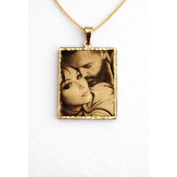 תליון זהב עם תמונה ושרשרת זהב 14 קראט - שרשרת שם ישראל