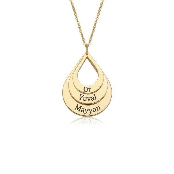 שרשרת טיפות בעיצוב אישי בזהב 14 קראט